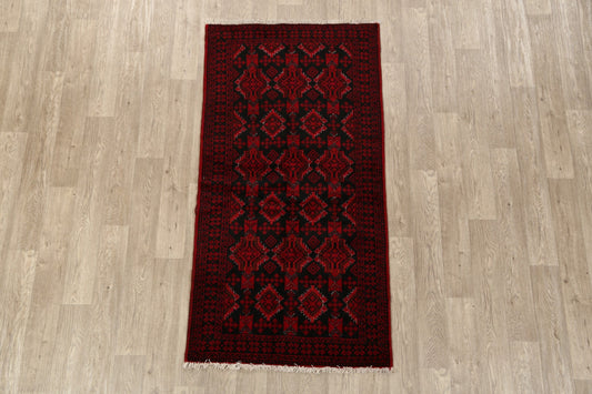 All-Over Geometric Balouch Afghan Area Rug 3x6