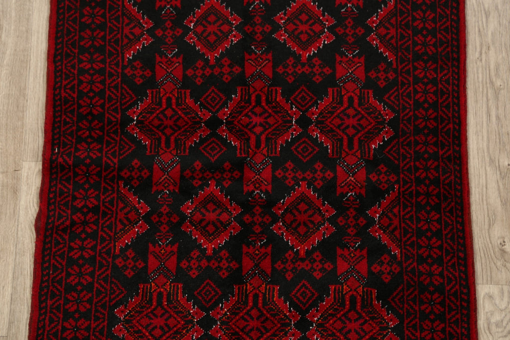 All-Over Geometric Balouch Afghan Area Rug 3x6