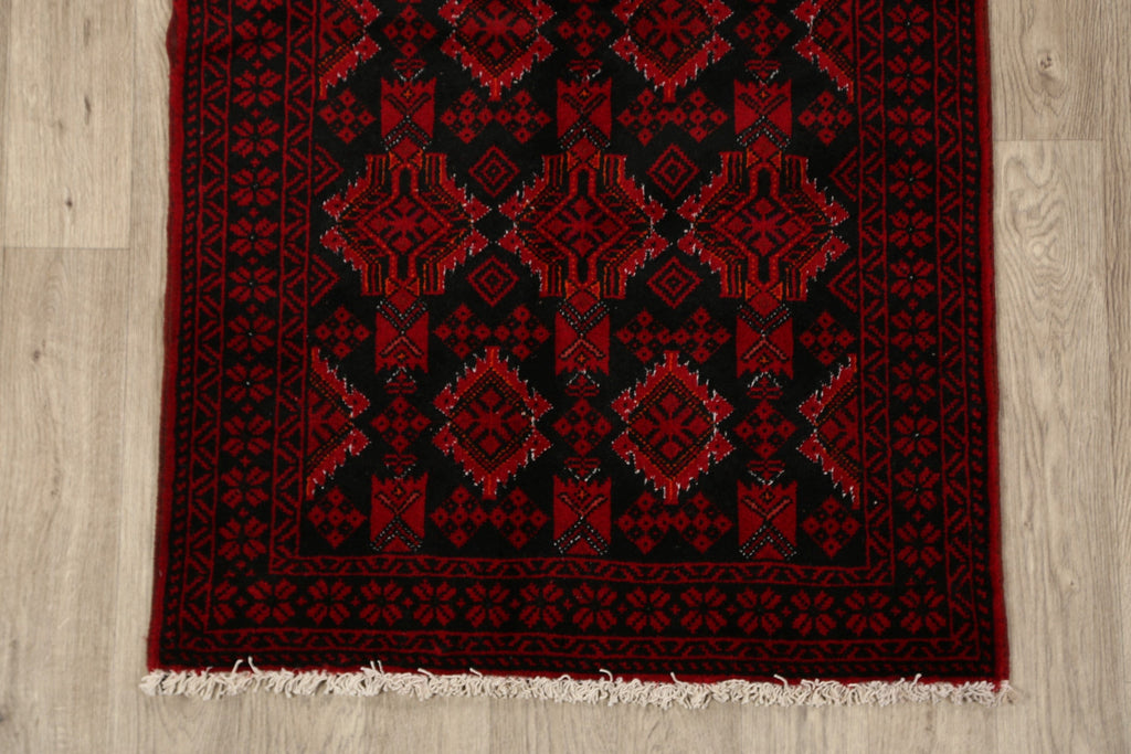 All-Over Geometric Balouch Afghan Area Rug 3x6