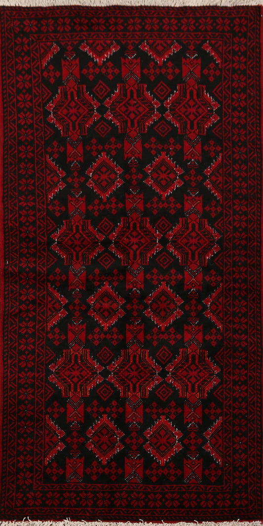 All-Over Geometric Balouch Afghan Area Rug 3x6