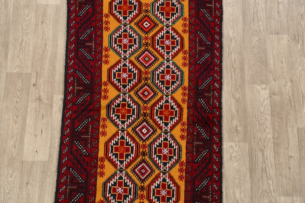 All-Over Geometric Balouch Afghan Area Rug 3x6