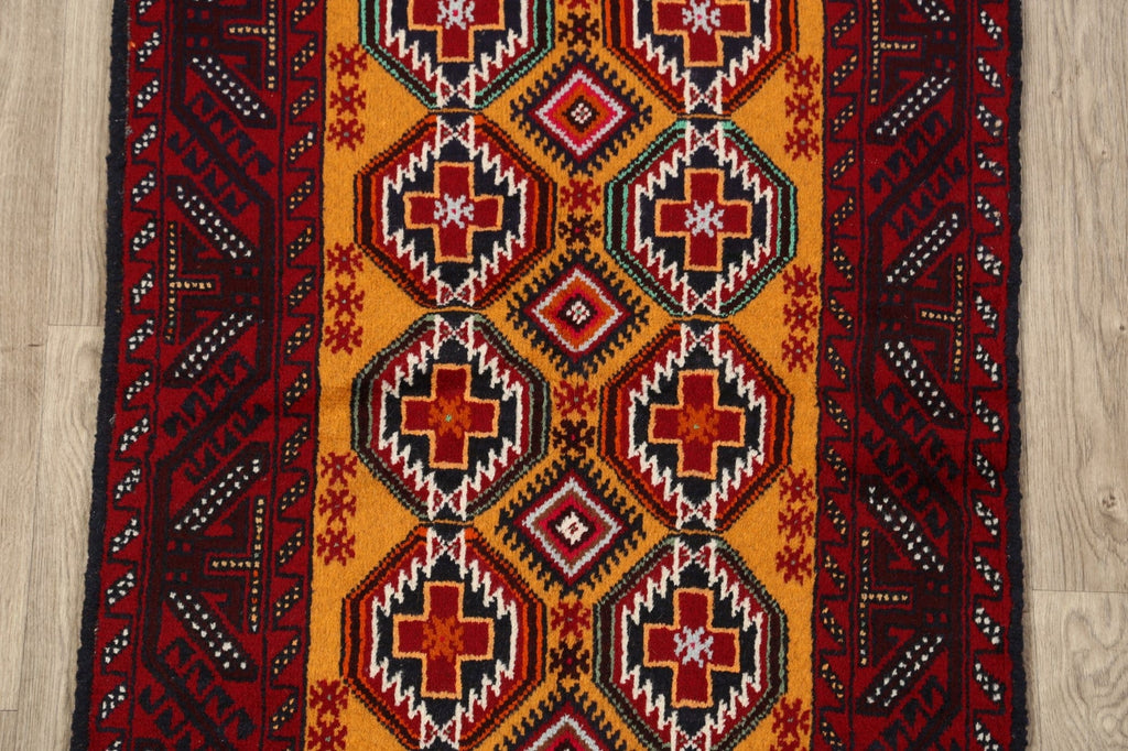 All-Over Geometric Balouch Afghan Area Rug 3x6