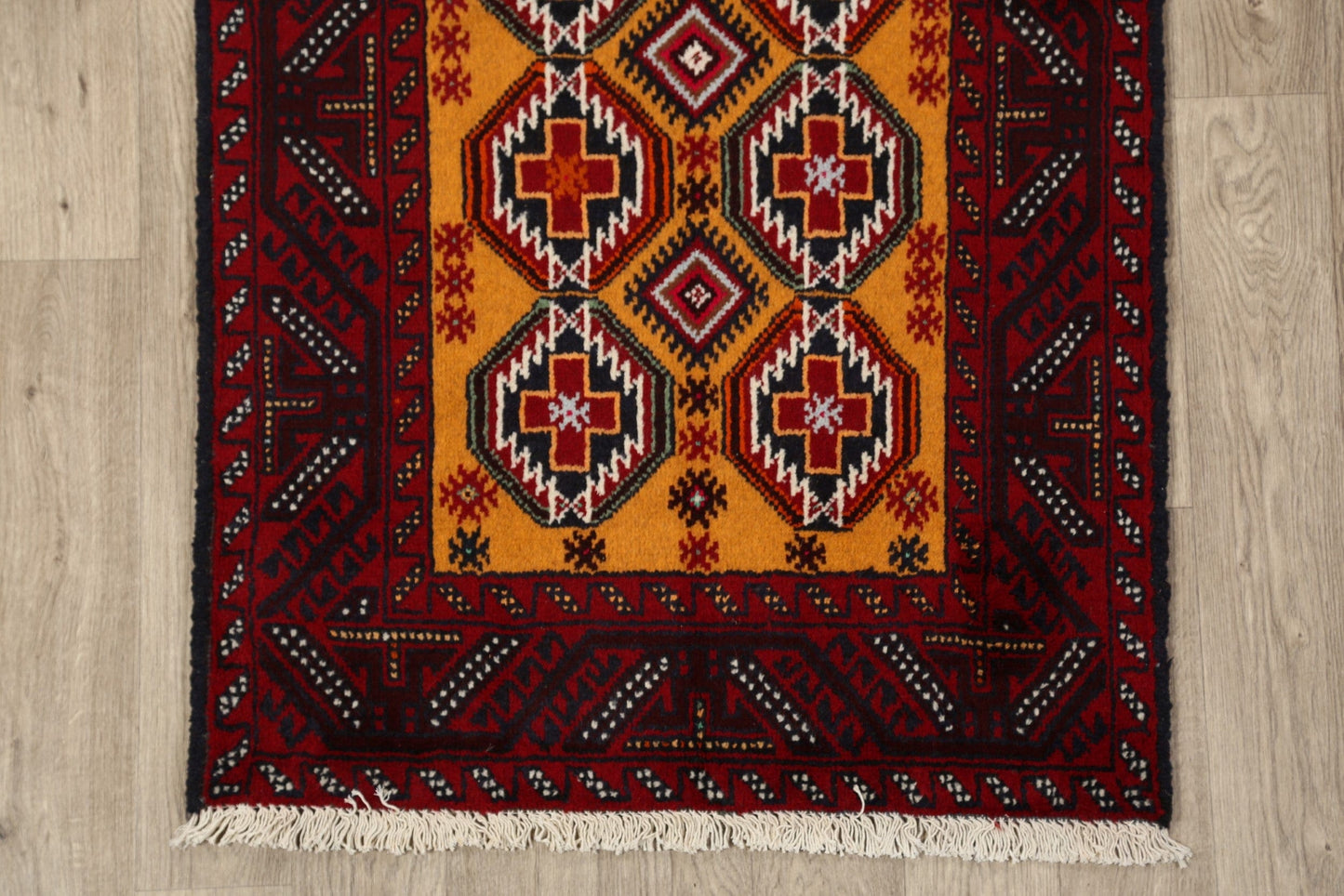 All-Over Geometric Balouch Afghan Area Rug 3x6