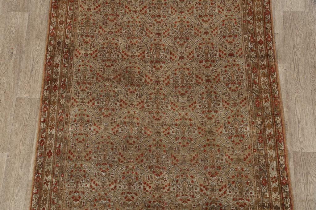 Pre-1900 Antique Vegetable Dye Sarouk Farahan Persian Rug 5x6