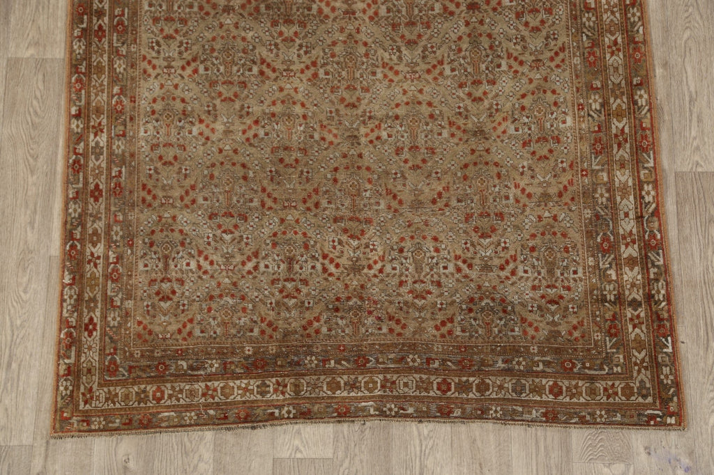 Pre-1900 Antique Vegetable Dye Sarouk Farahan Persian Rug 5x6