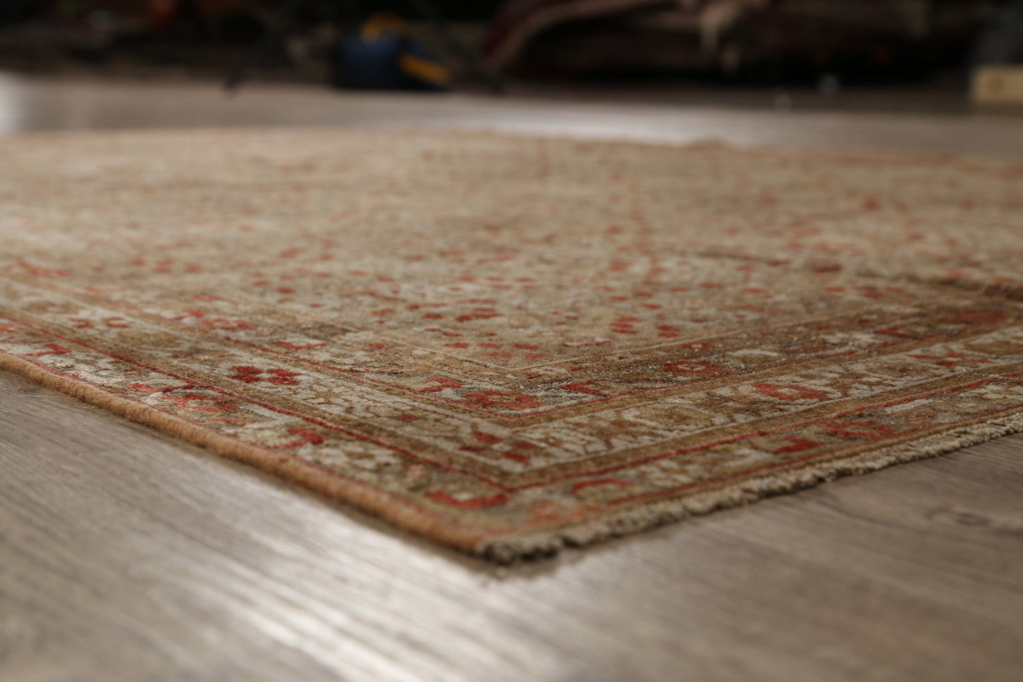 Pre-1900 Antique Vegetable Dye Sarouk Farahan Persian Rug 5x6