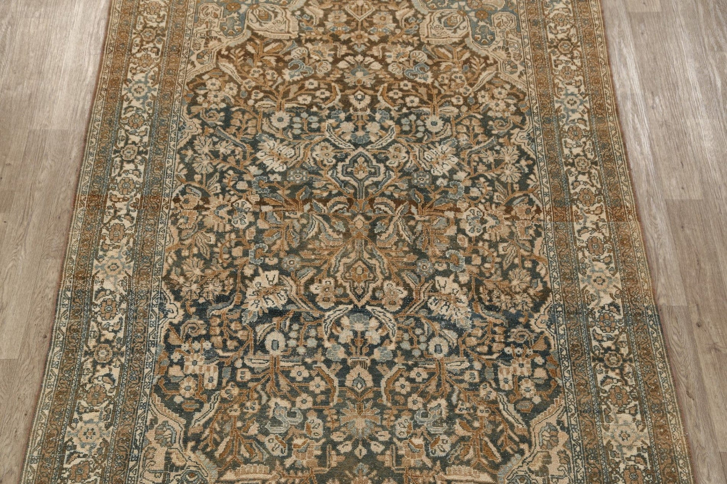 Pre-1900 Antique Floral Bibikabad Persian Area Rug 7x11