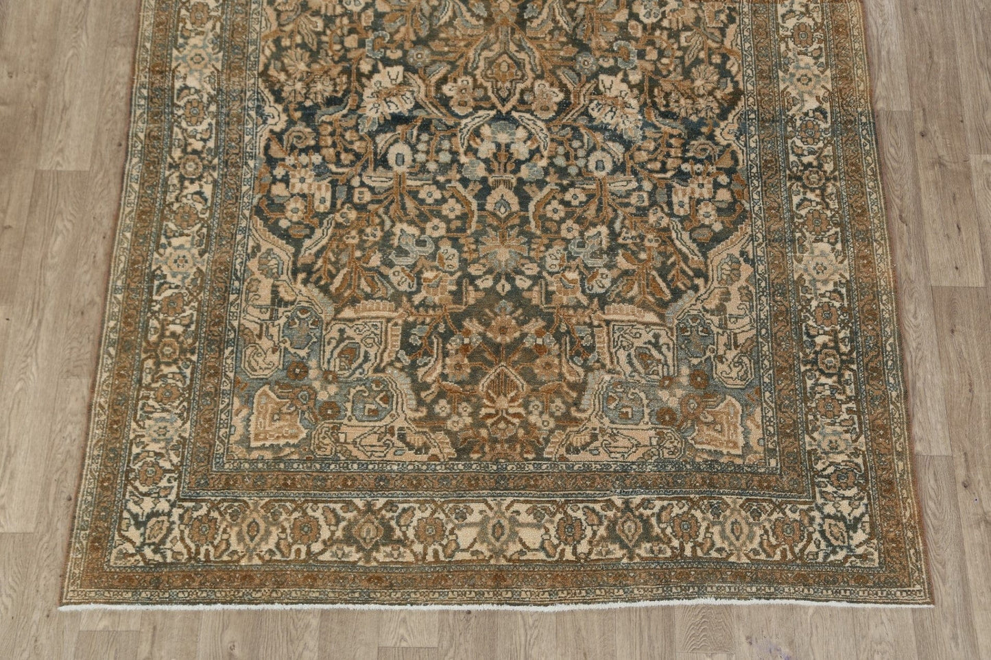 Pre-1900 Antique Floral Bibikabad Persian Area Rug 7x11