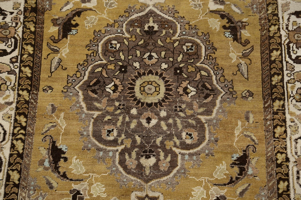 Antique Gold Floral Bakhtiari Persian Area Rug 5x8