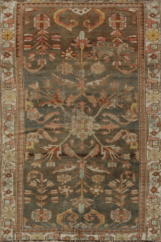 Pre-1900 Antique Geometric Bakhtiari Persian Area Rug 4x6