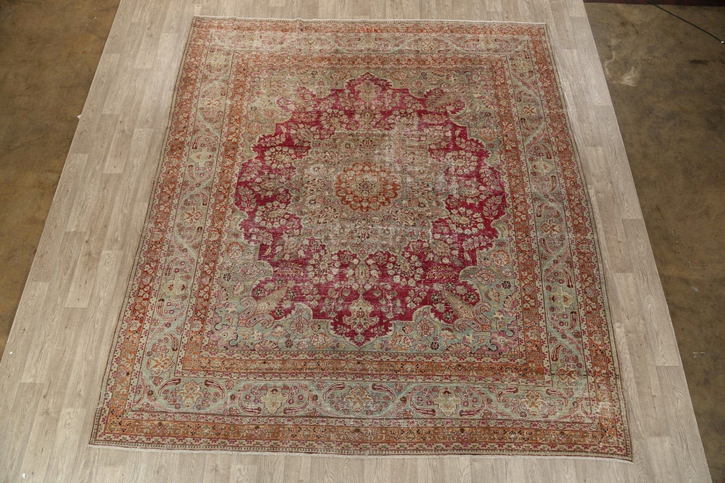 Pre-1900 Antique Floral Khoy Persian Area Rug 10x11