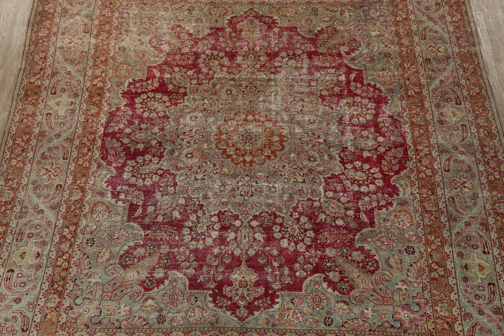 Pre-1900 Antique Floral Khoy Persian Area Rug 10x11