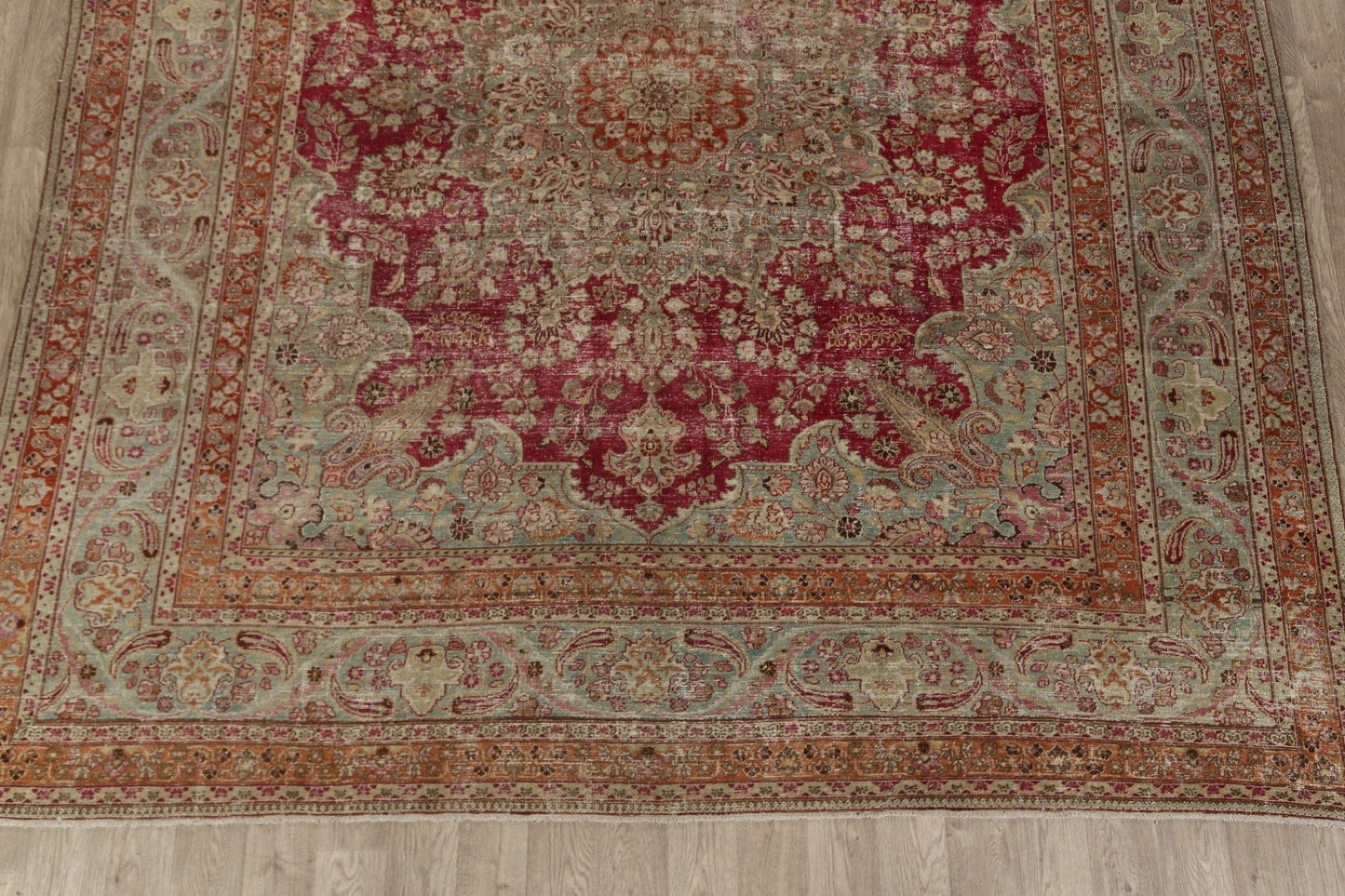 Pre-1900 Antique Floral Khoy Persian Area Rug 10x11