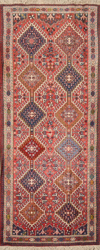 Geometric Red Yalameh Persian Area Rug 3x6