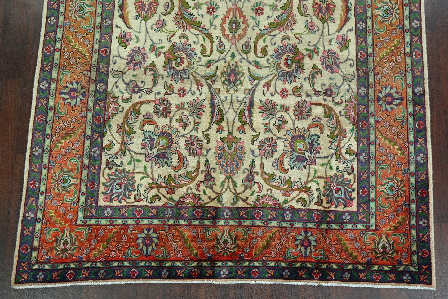 Antique All-Over Floral Tabriz Persian Area Rug 7x11