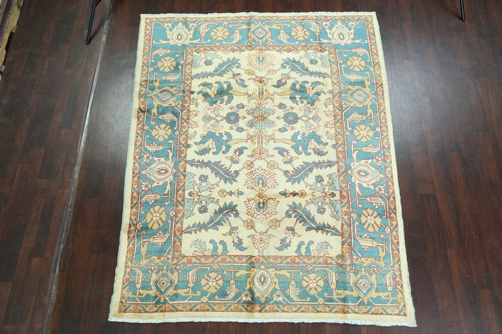 100% Vegetable Dye Floral Sultanabad Persian Area Rug 7x8