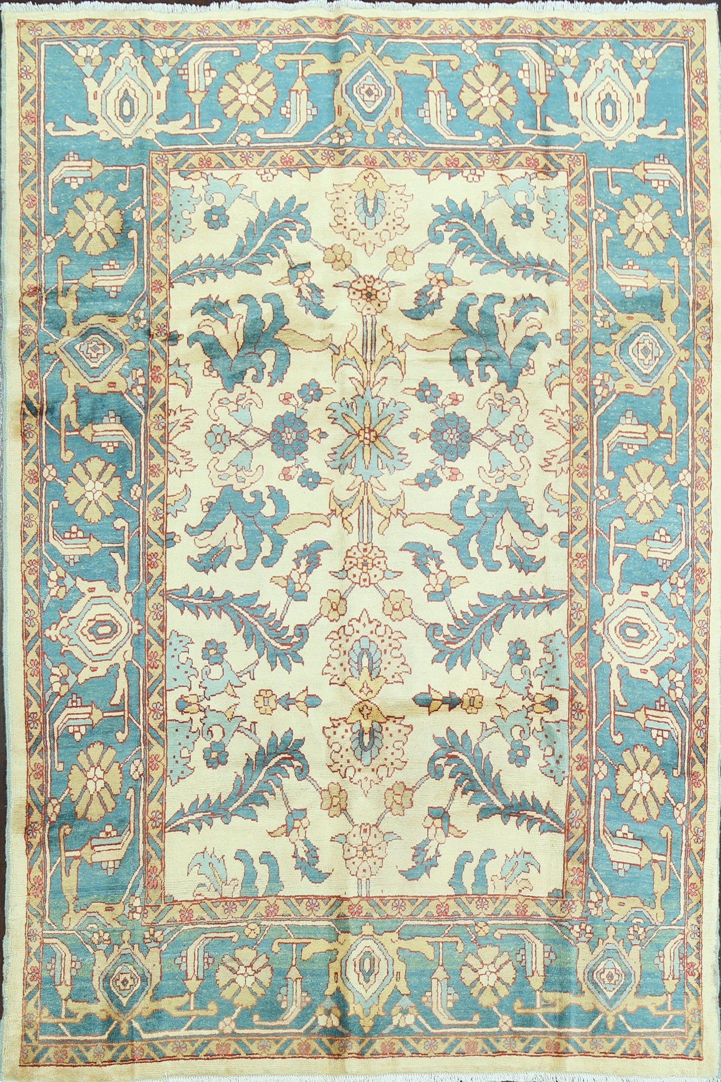 100% Vegetable Dye Floral Sultanabad Persian Area Rug 7x8