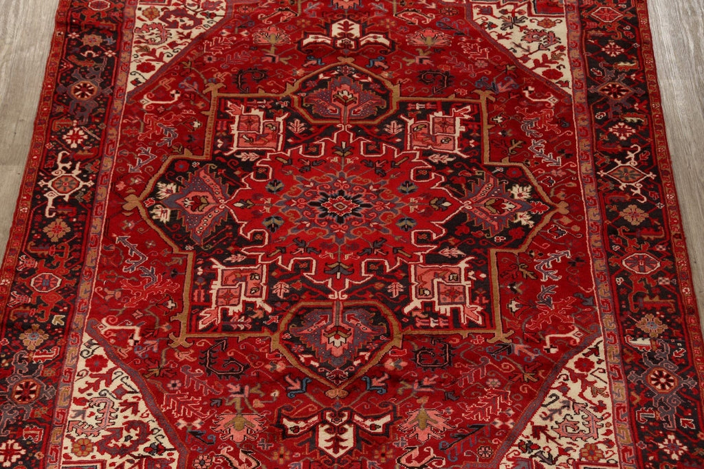 Geometric Red Heriz Persian Area Rug 8x11