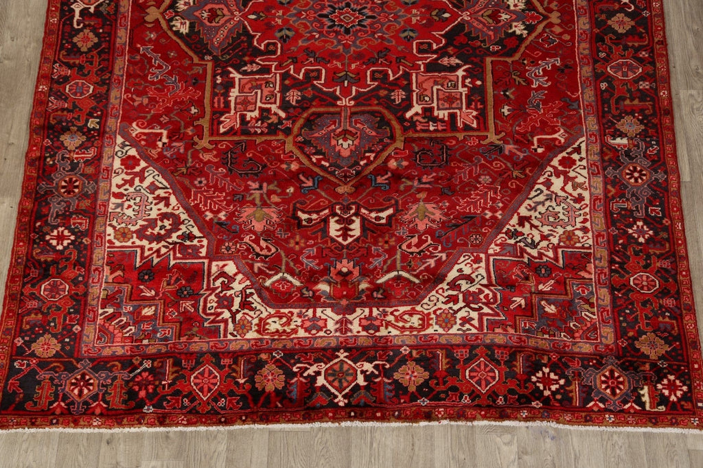 Geometric Red Heriz Persian Area Rug 8x11