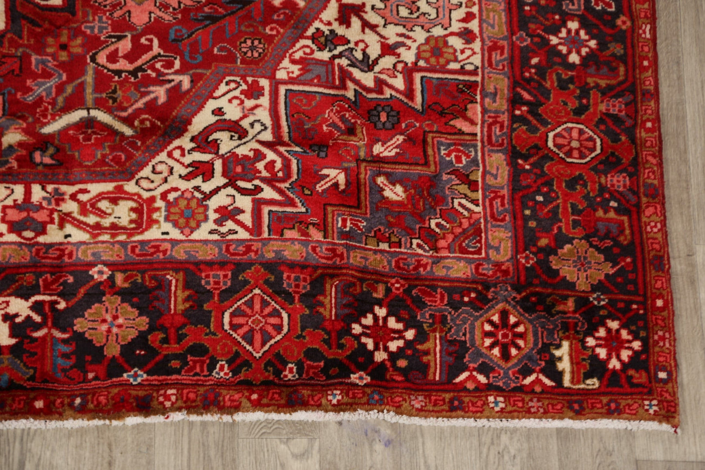 Geometric Red Heriz Persian Area Rug 8x11