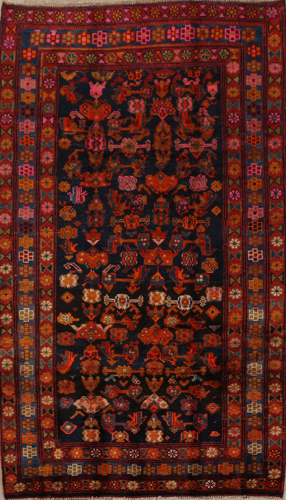 100% Vegetable Dye Geometric Bidjar Persian Area Rug 5x9