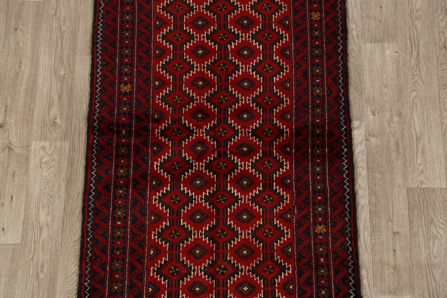 All-Over Red Geometric Balouch Oriental Area Rug 3x6