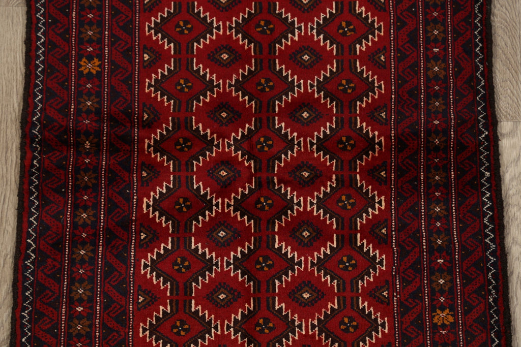 All-Over Red Geometric Balouch Oriental Area Rug 3x6