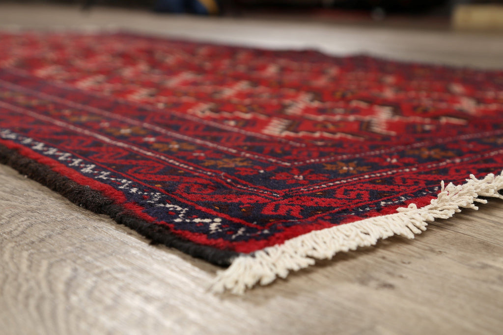 All-Over Red Geometric Balouch Oriental Area Rug 3x6