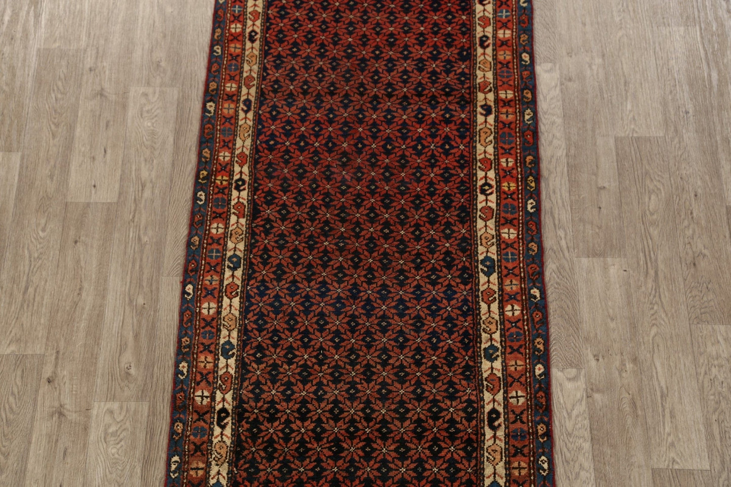 Antique Vegetable Dye Malayer Persian Runner Rug 3x13