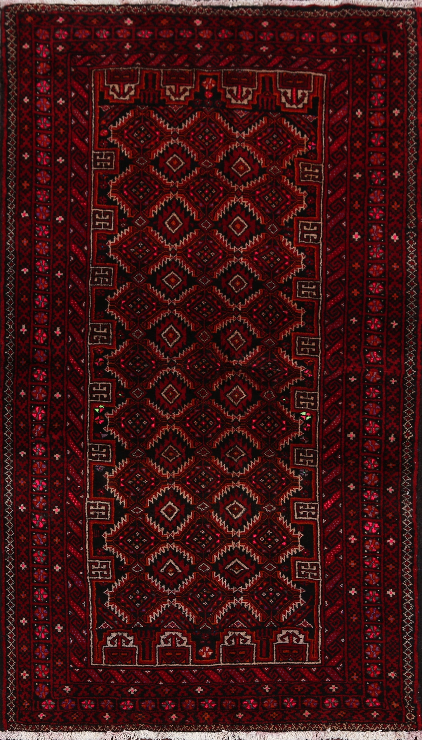 All-Over Geometric Balouch Oriental Area Rug 4x6