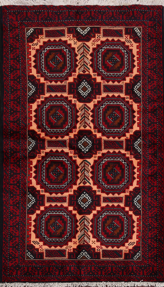 Geometric Balouch Afghan Oriental Area Rug 3x6