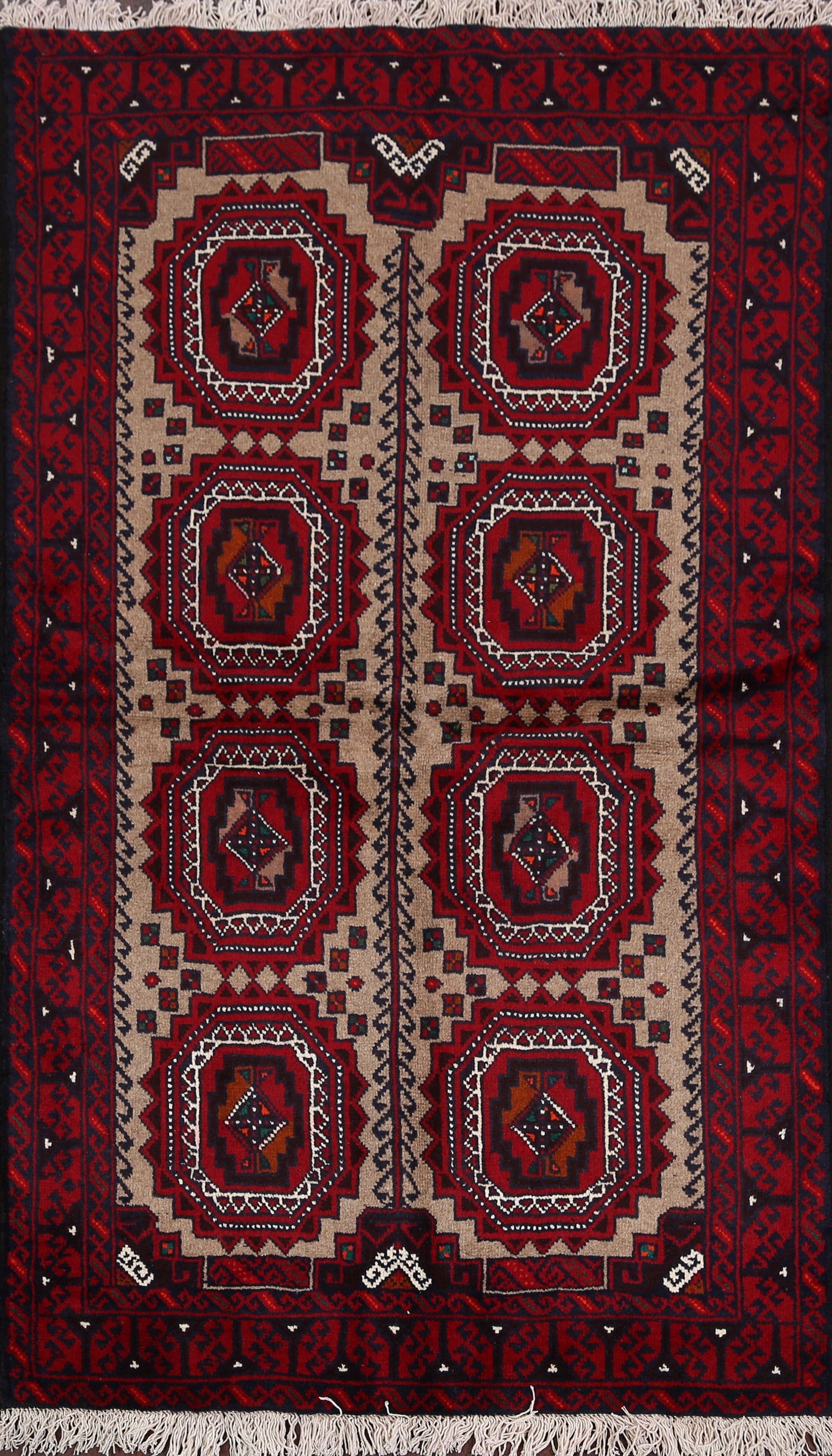 Geometric Balouch Afghan Oriental Area Rug 4x6