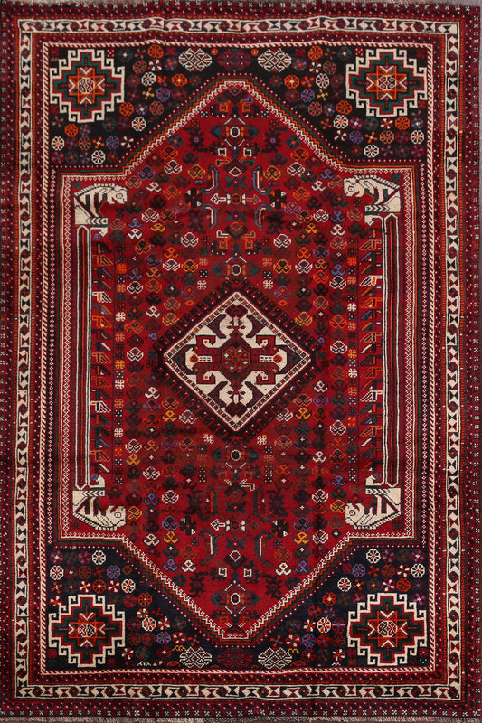 Tribal Geometric Shiraz Persian Area Rug 5x9