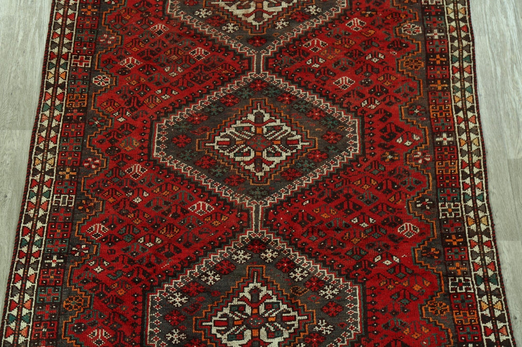 Antique Geometric Red Shiraz Persian Area Rug 6x10