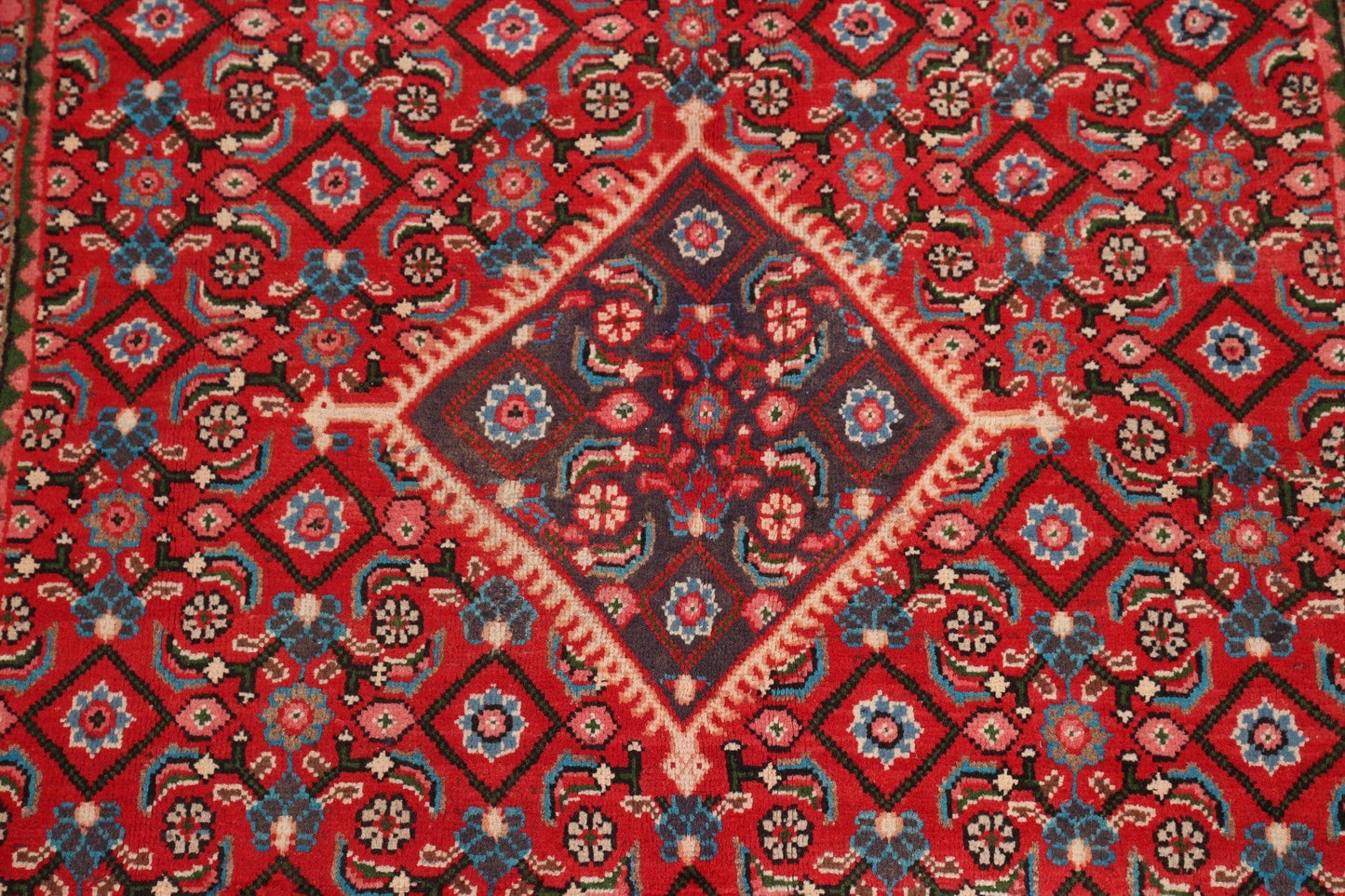Geometric Red Mahal Persian Area Rug 7x10