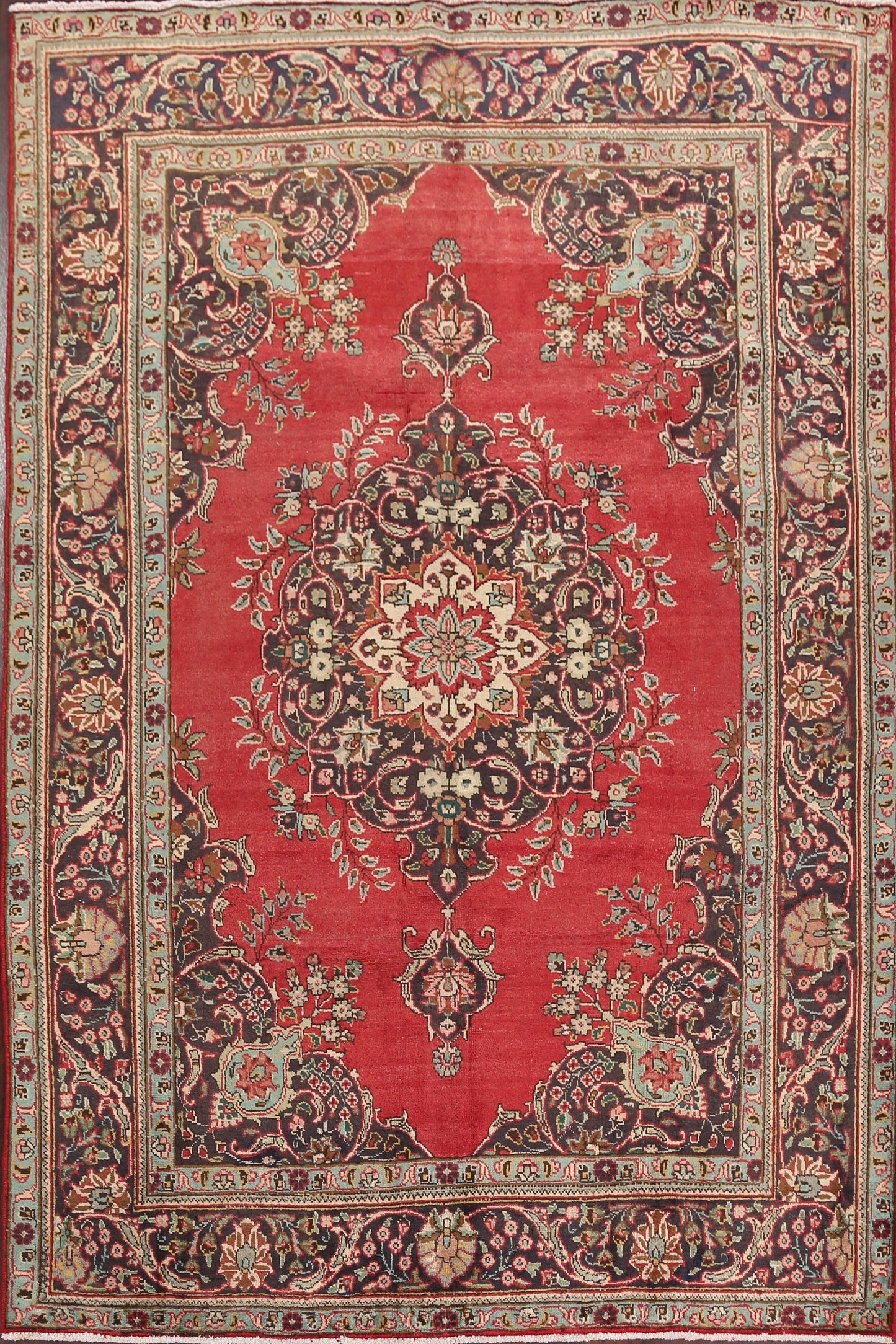 Floral Red Tabriz Persian Area Rug 6x10