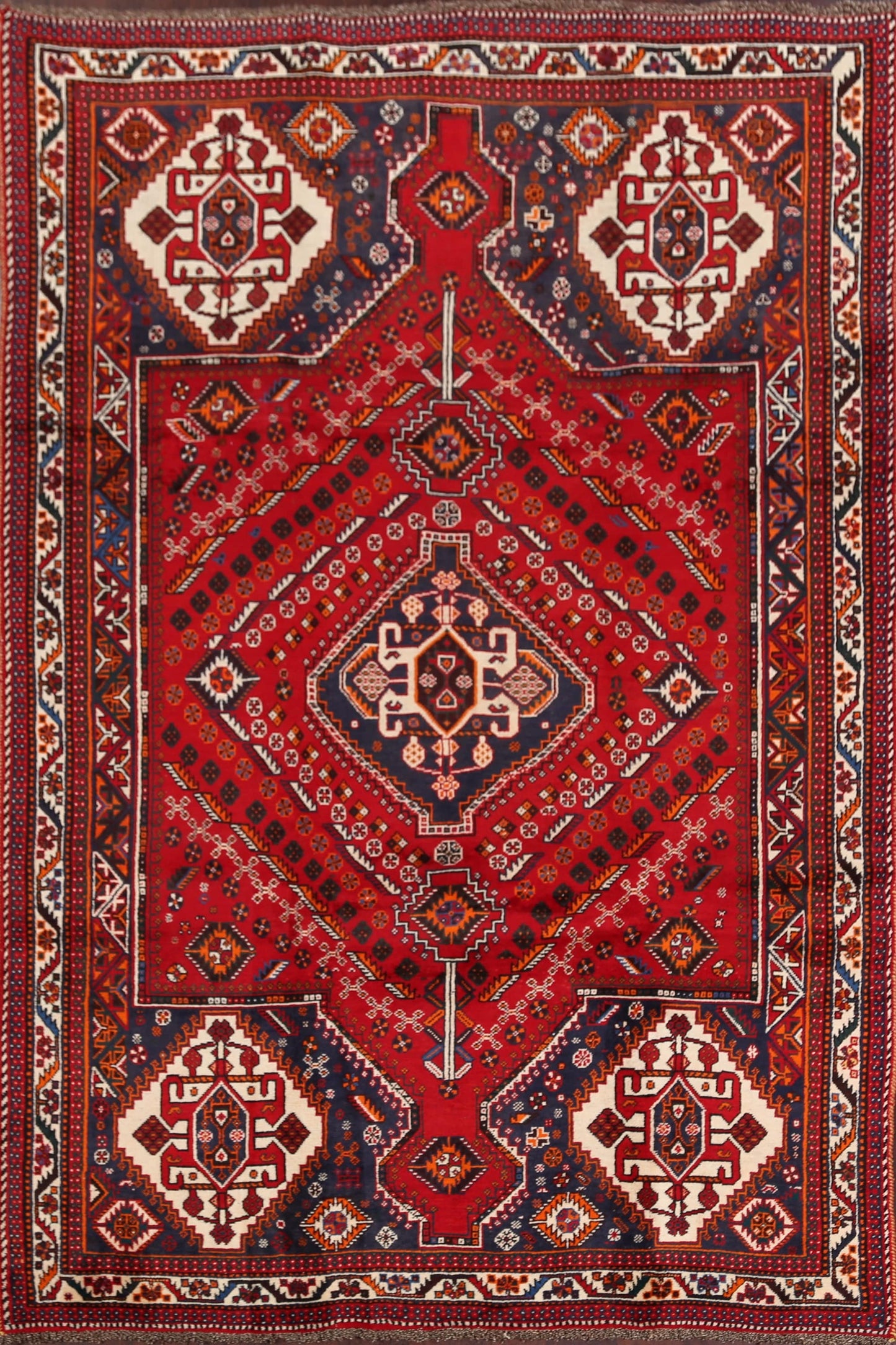 Tribal Geometric Shiraz Persian Area Rug 5x9