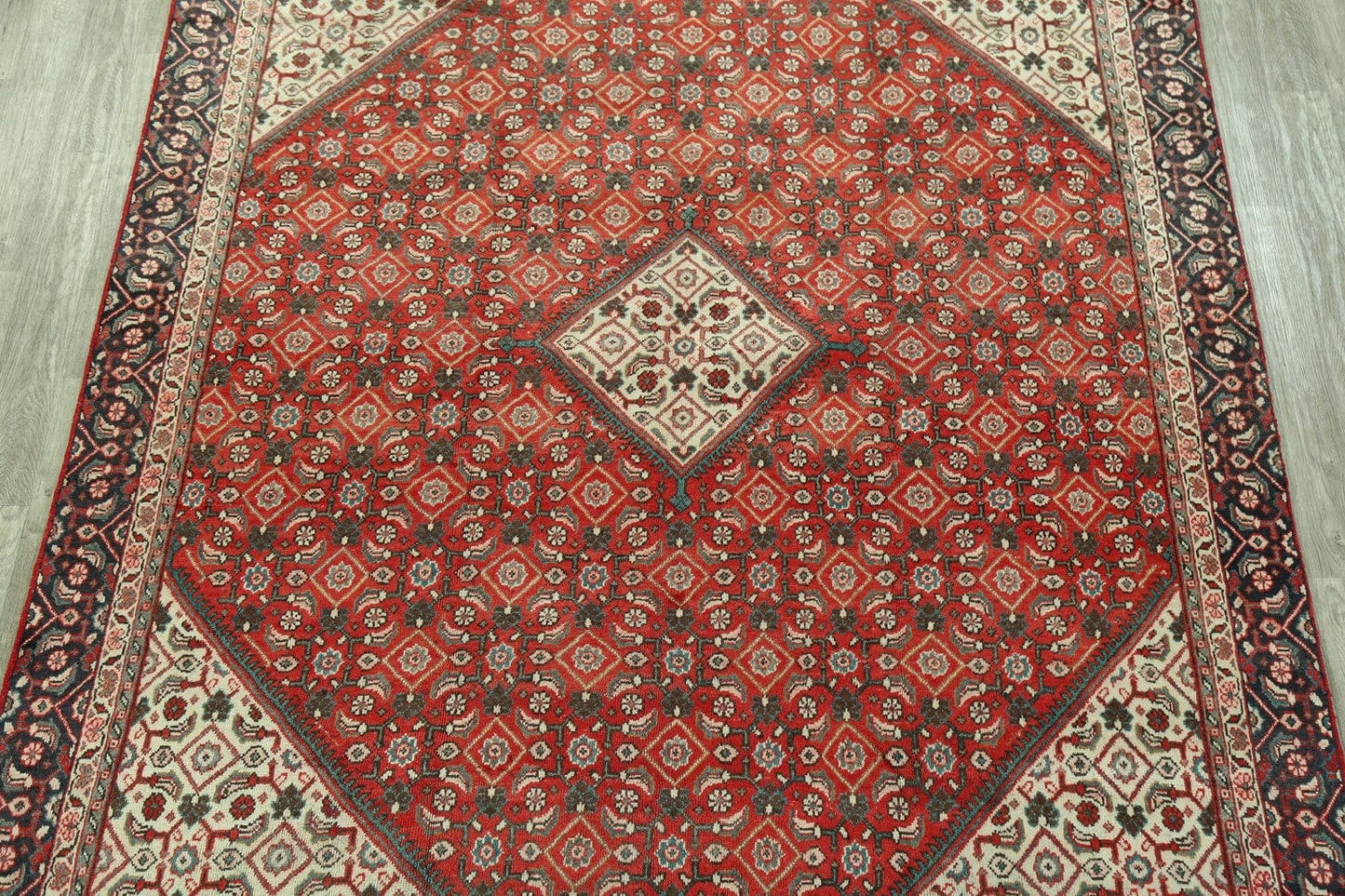 Vintage Geometric Mahal Persian Area Rug 9x12