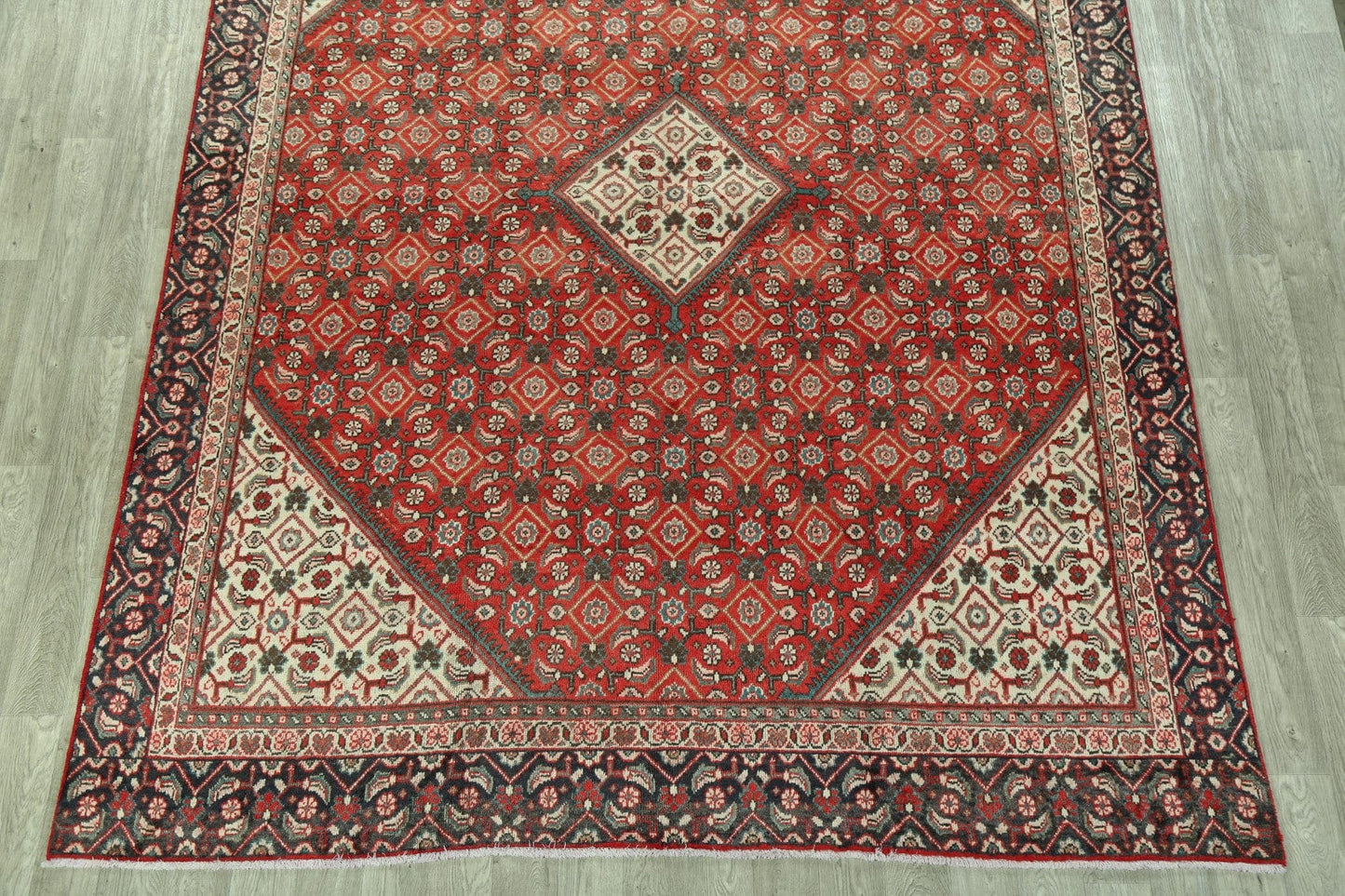 Vintage Geometric Mahal Persian Area Rug 9x12