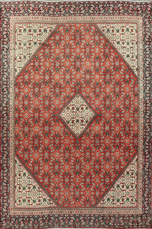 Vintage Geometric Mahal Persian Area Rug 9x12