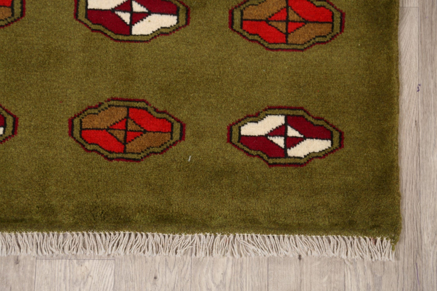 Green Geometric Gabbeh Shiraz Persian Area Rug 3x5