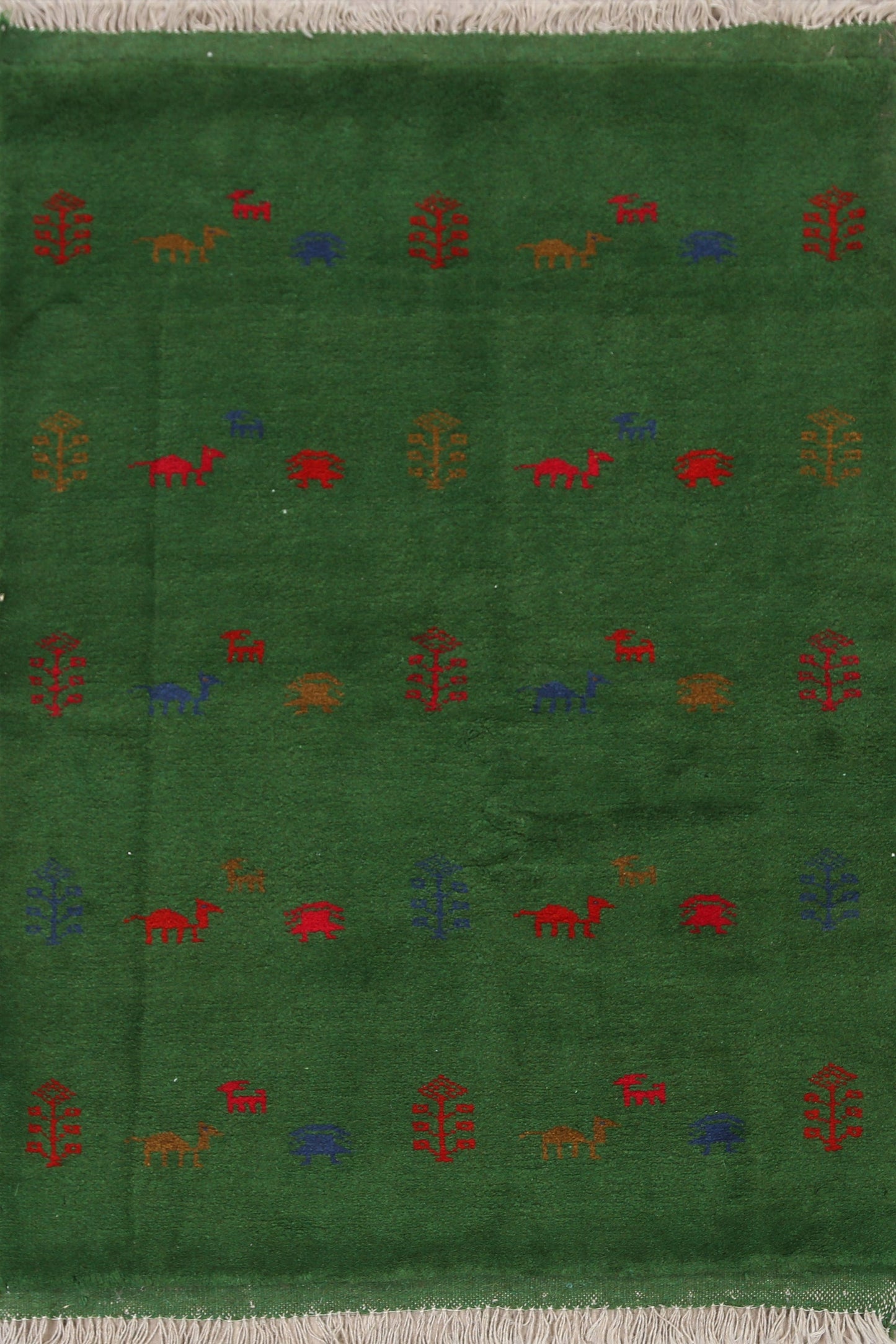 Green Tribal Gabbeh Shiraz Persian Area Rug 3x5