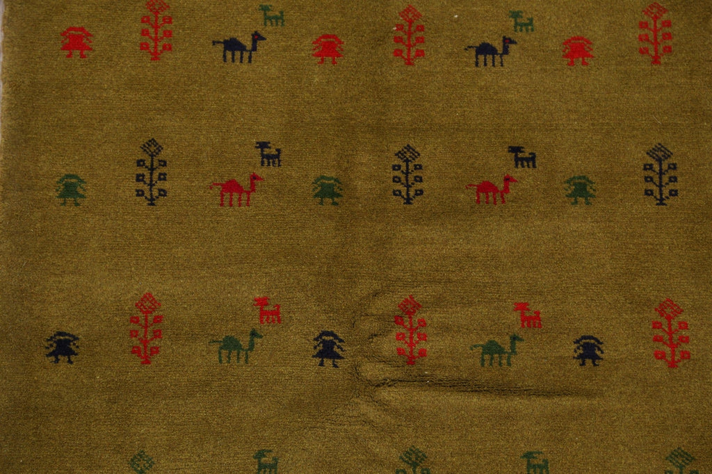 Animals Tribal Gabbeh Shiraz Persian Area Rug 4x5