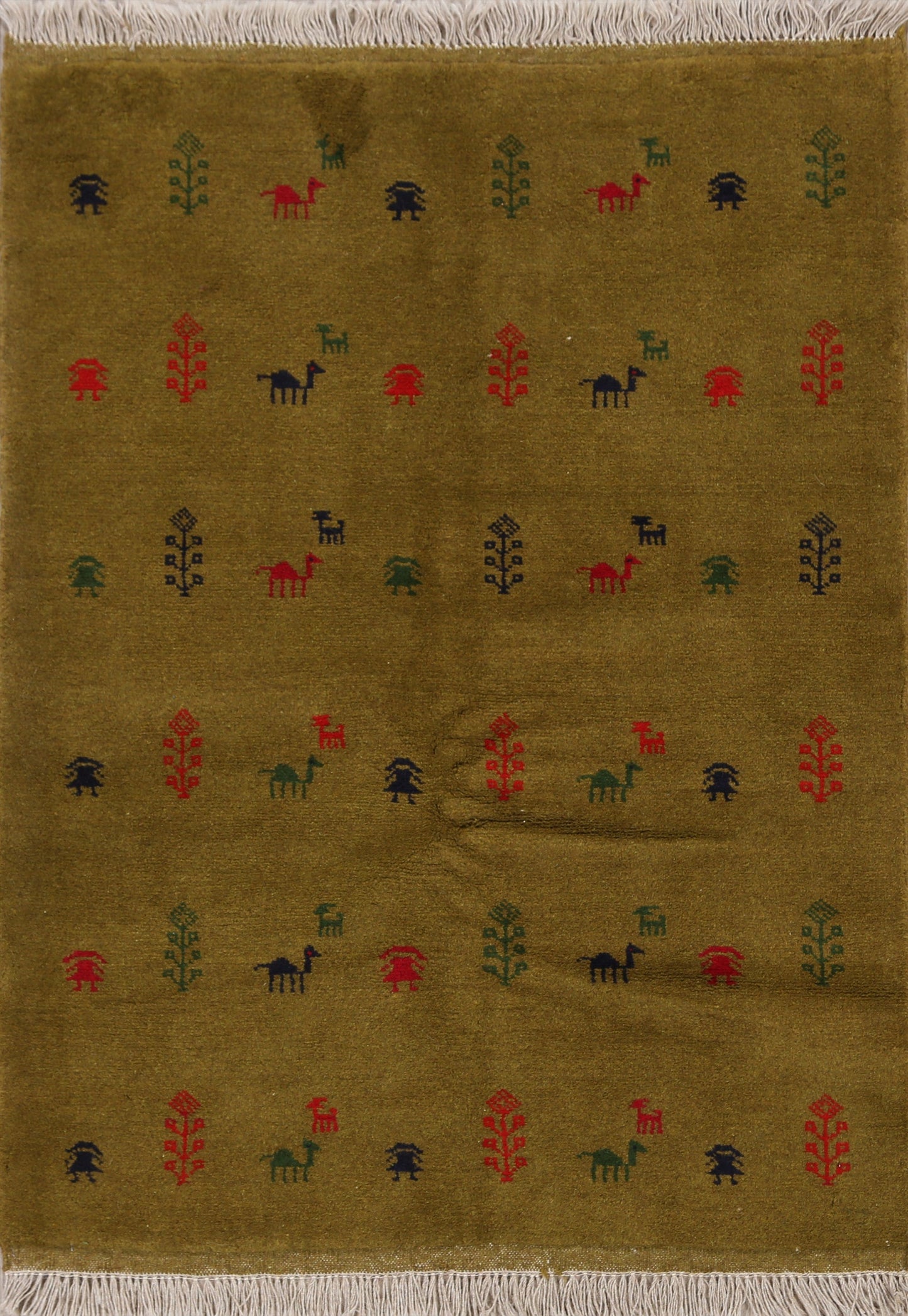 Animals Tribal Gabbeh Shiraz Persian Area Rug 4x5