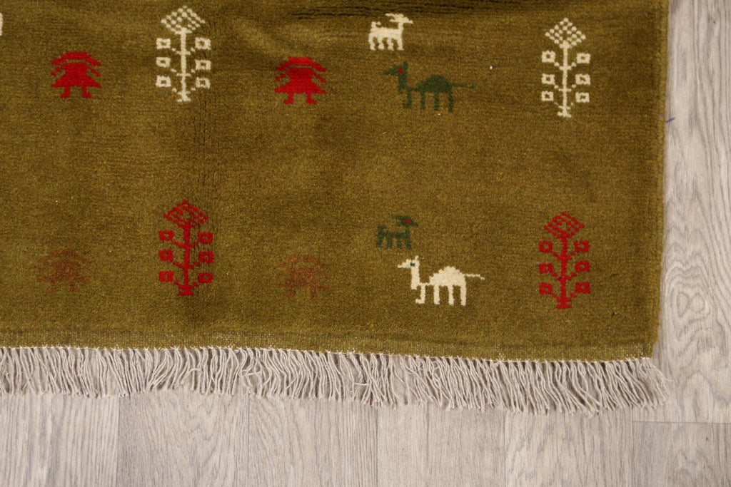 Animals Tribal Gabbeh Shiraz Persian Area Rug 4x5