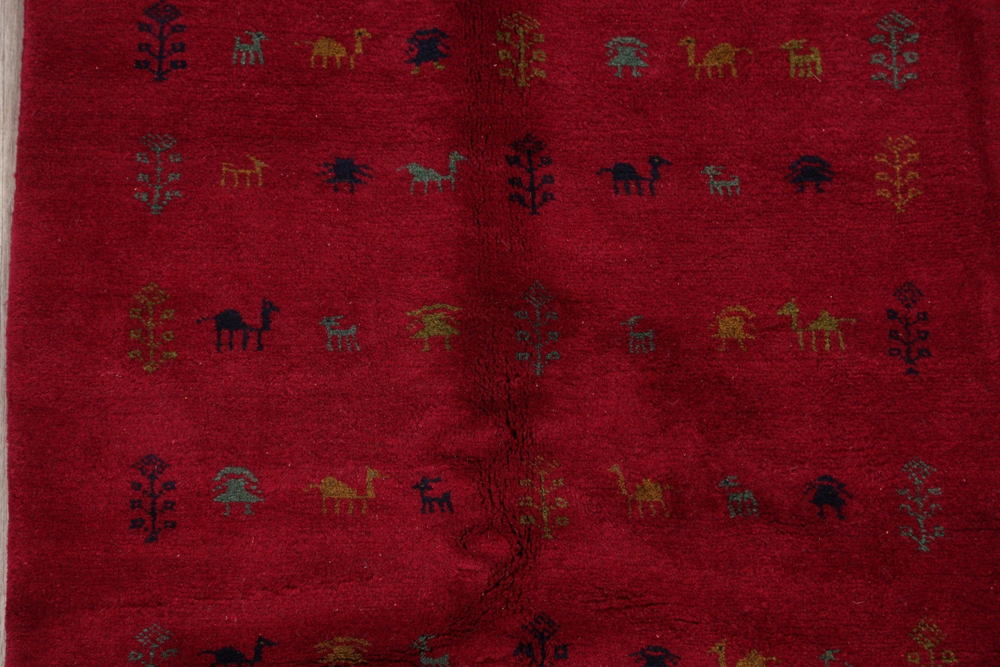 Tribal Red Gabbeh Shiraz Persian Area Rug 4x5