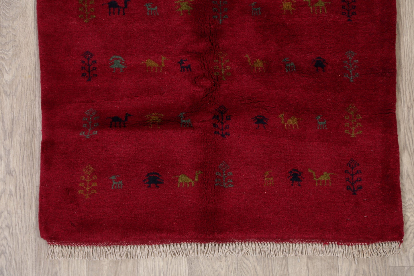 Tribal Red Gabbeh Shiraz Persian Area Rug 4x5