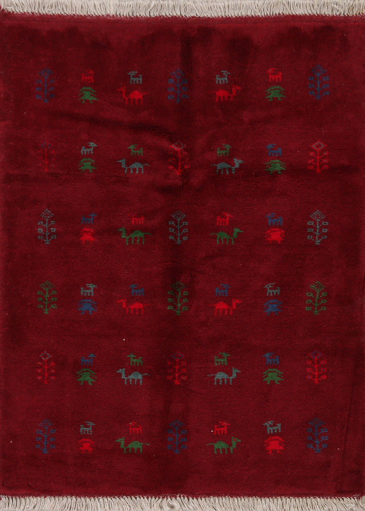 Tribal Red Gabbeh Shiraz Persian Area Rug 4x5