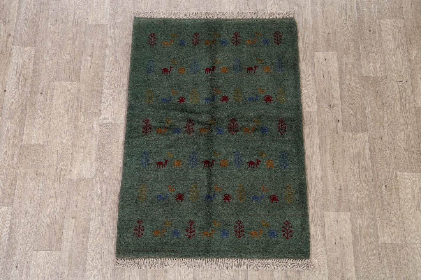 Animals Tribal Gabbeh Shiraz Persian Area Rug 3x5