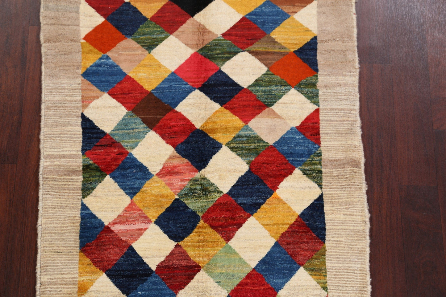 Checkered Gabbeh Shiraz Persian Area Rug 4x5